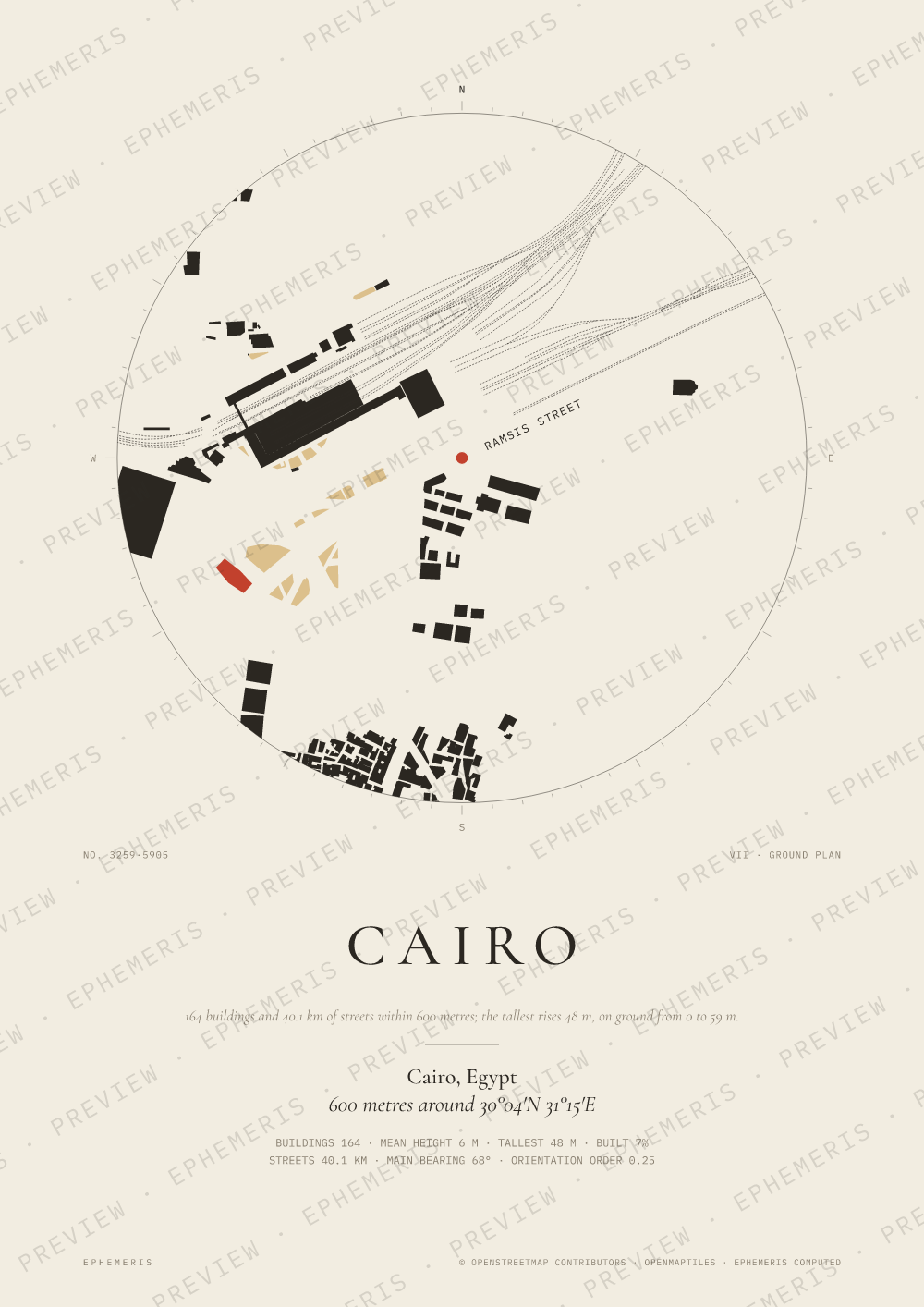 Cairo map poster: the city drawn as a plan