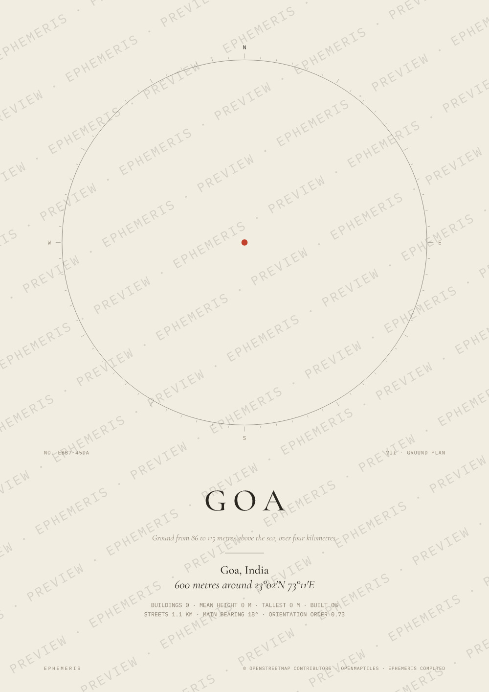 Goa map poster: the city drawn as a plan