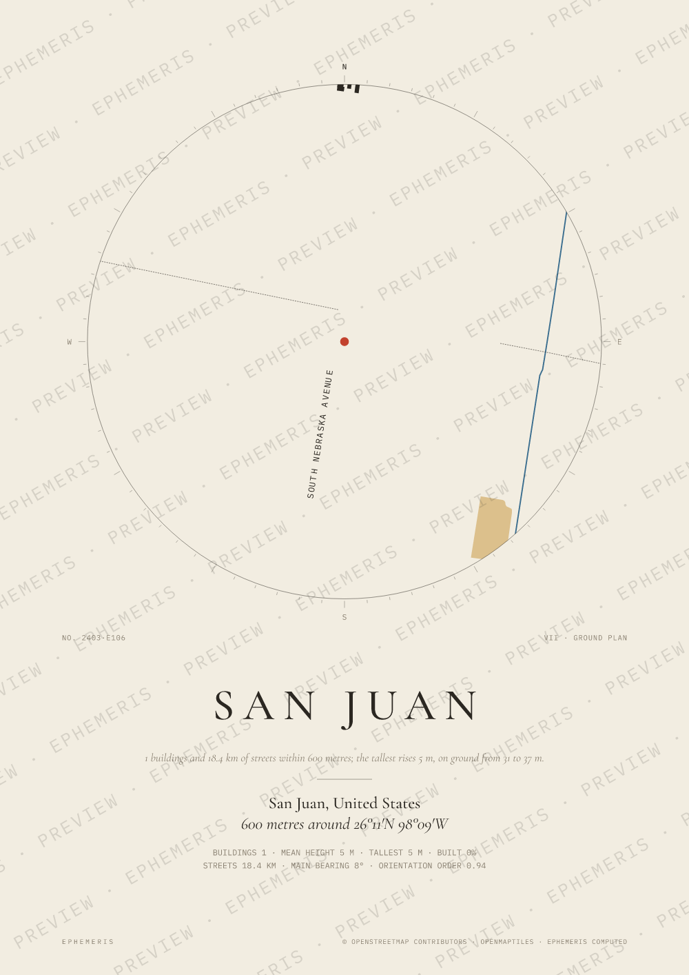San Juan map poster: the city drawn as a plan