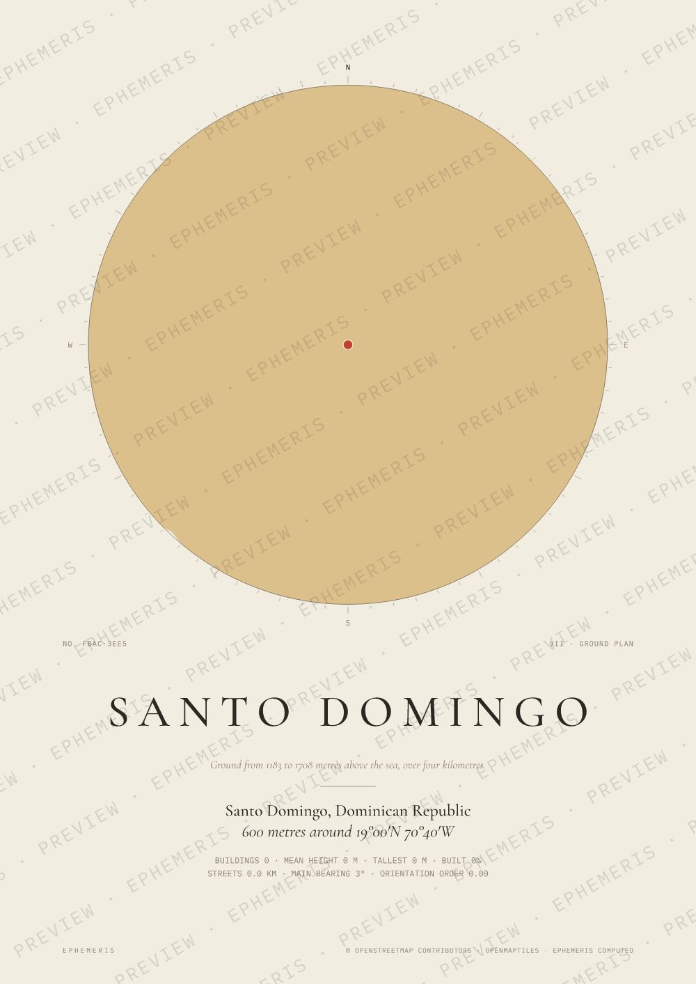 Santo Domingo map poster: the city drawn as a plan